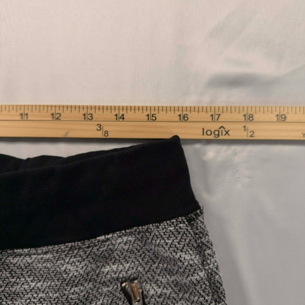 Green Tea Womens Jogger Pants XL Marled Knit Gray Black Zip Pockets 32x28 - Picture 4 of 7